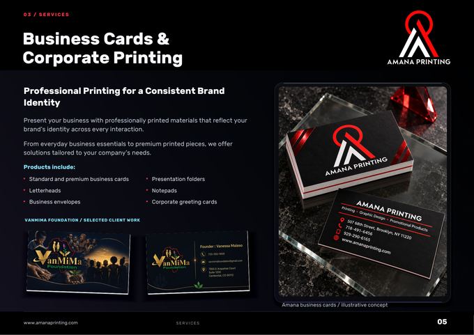 Business Cards & Corporate Printing — Amana Printing