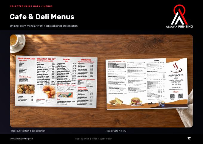 Cafe & Deli Menus — Amana Printing